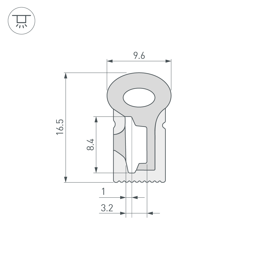Силиконовый профиль WPH-FLEX-0817-SIDE-S8-5m WHITE