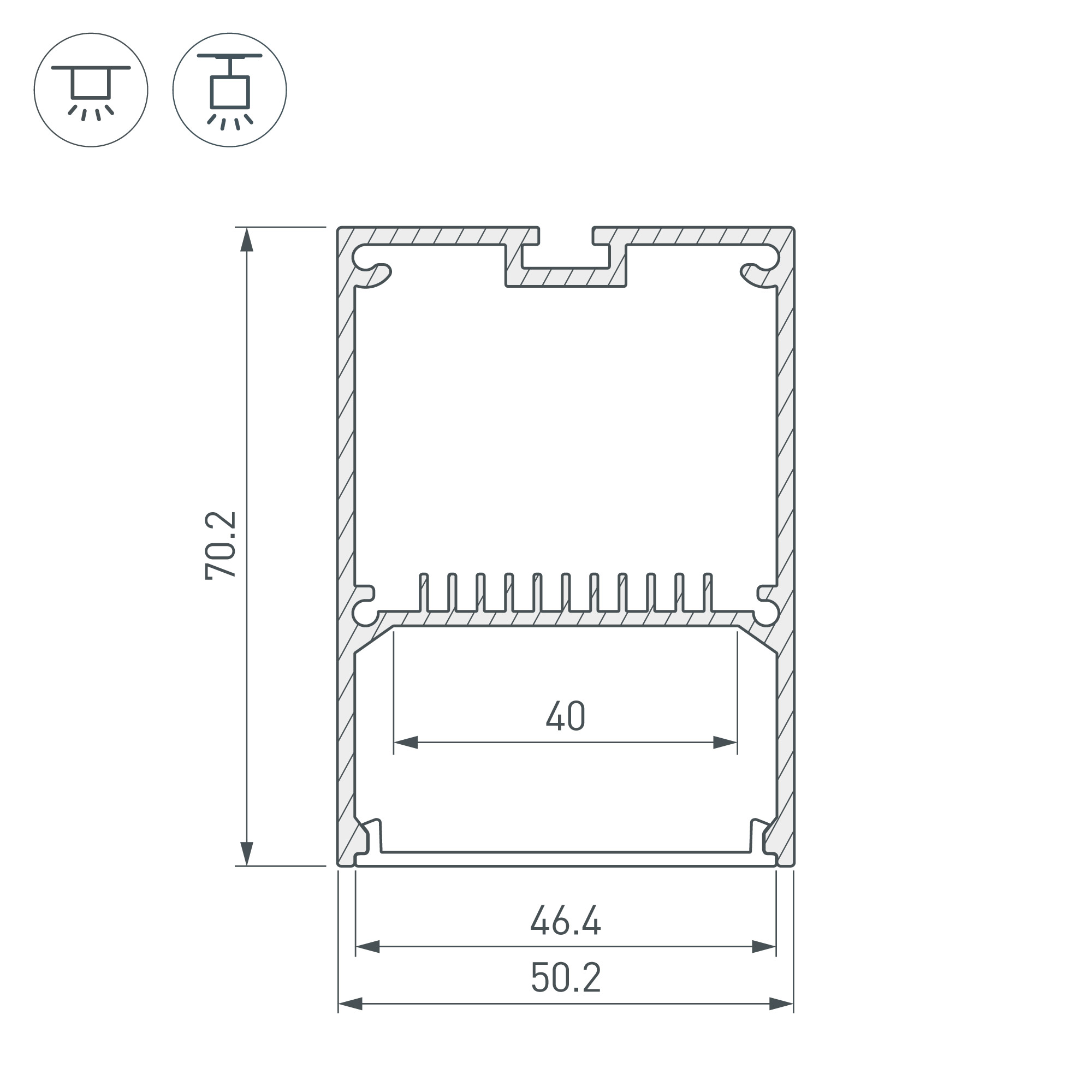 Профиль ARH-LINE-5070-2000 ANOD