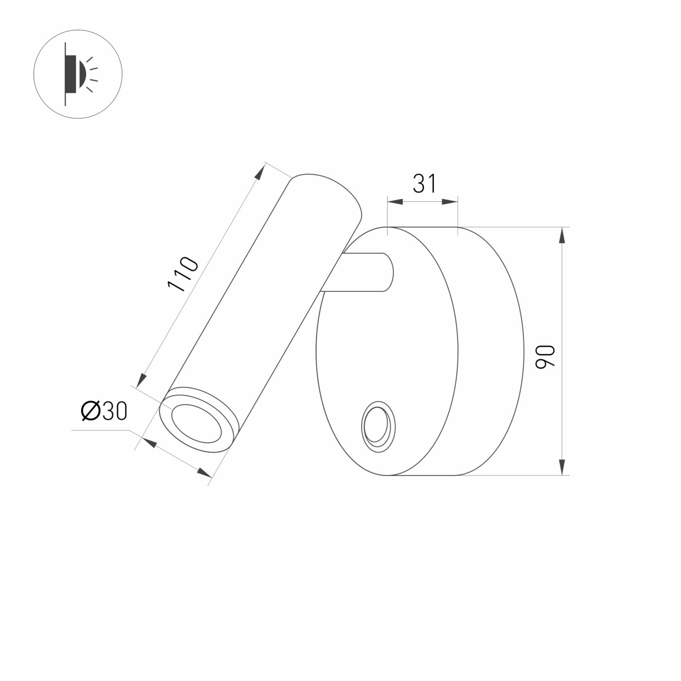 Светильник SP-BED-R90-3W Warm3000