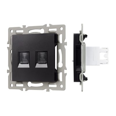Механизм компьютерной розетки двойной SCT-MPC2-PL-BK