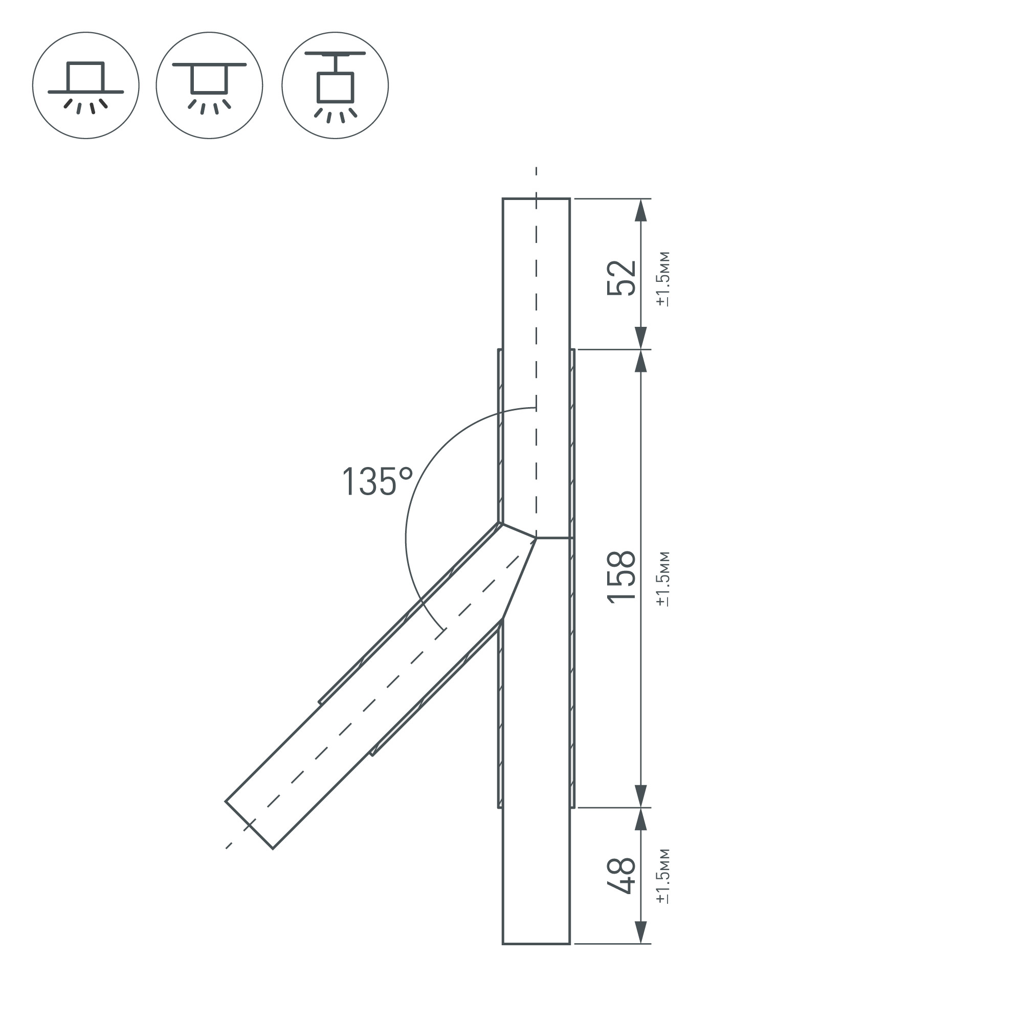 Тройник PLS-LOCK-H25-T135R правый