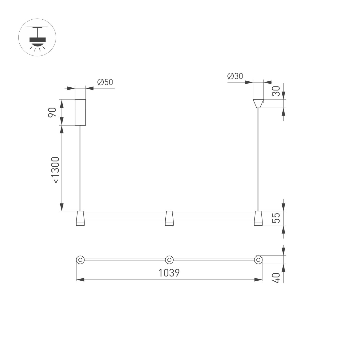 Светильник SP-ELIZEO-S1000-16W Warm3000