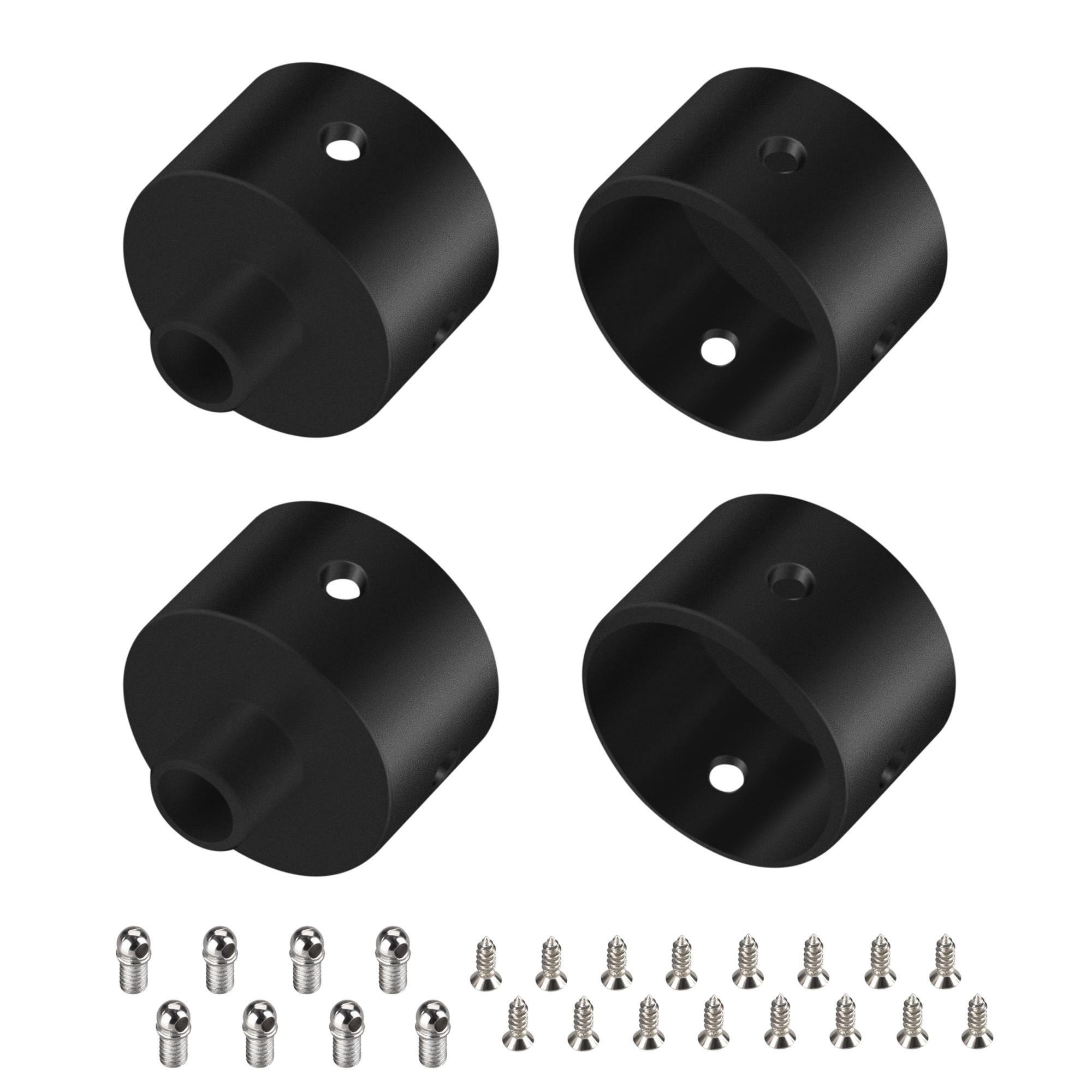 Заглушка WPH-FLEX-D22-360deg BLACK ALU с отверстием