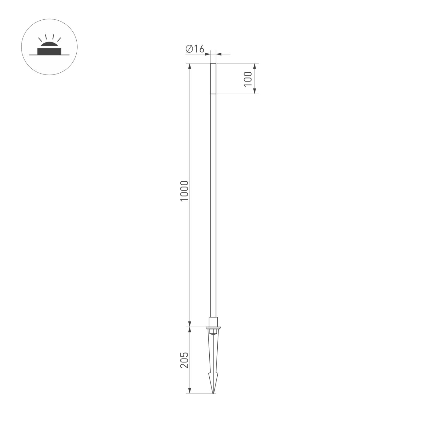 Светильник KT-CANNA-L1000-1W Warm3000