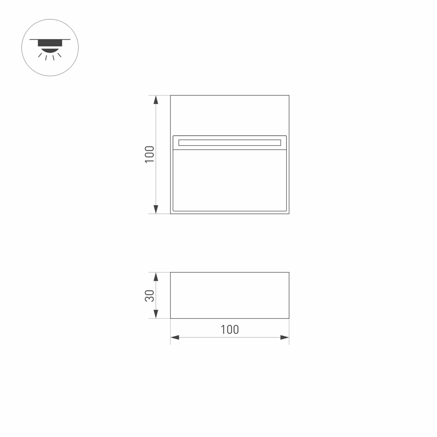 Светильник LGD-TRACE-S100x100-4W Warm3000