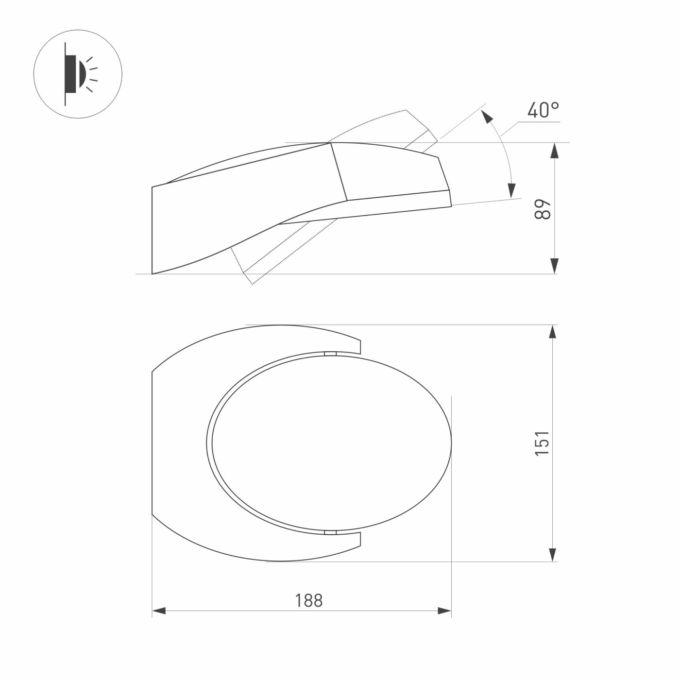 Светильник LGD-EYE-WALL-6W Warm3000