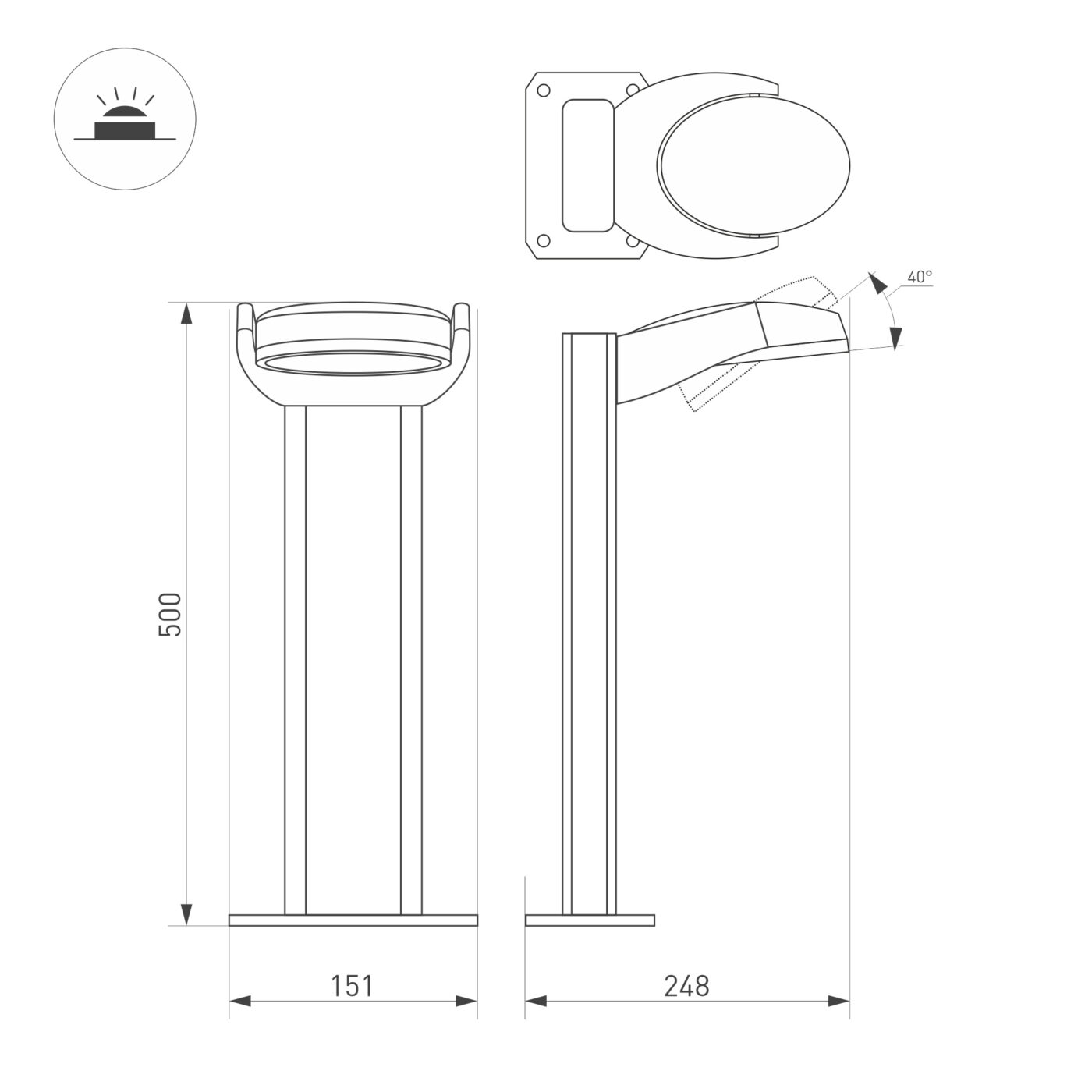 Светильник LGD-EYE-BOLL-H500-6W Warm3000