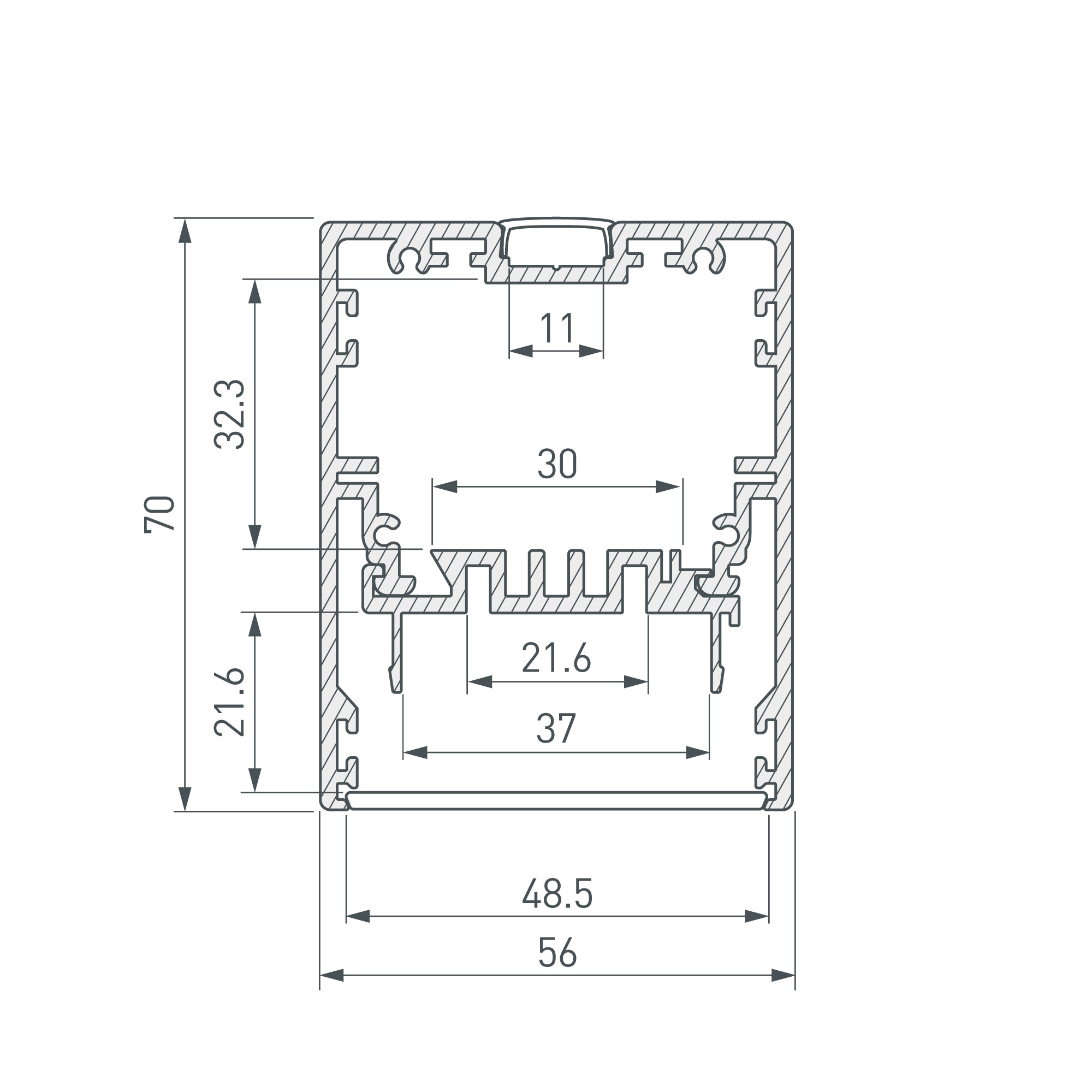 Профиль KLUS-POWER-W50-2000 ANOD