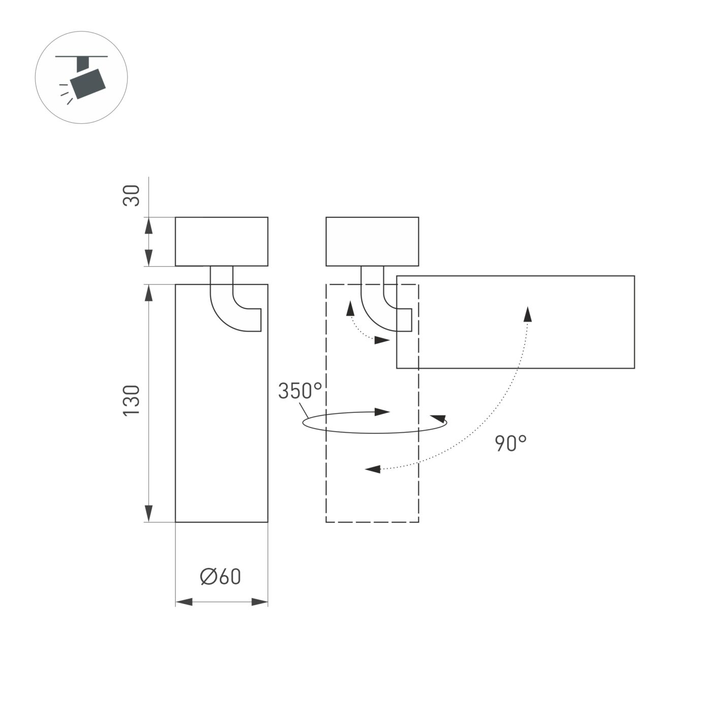 Светильник SP-GABI-SURFACE-FLAP-R60-12W Warm3000