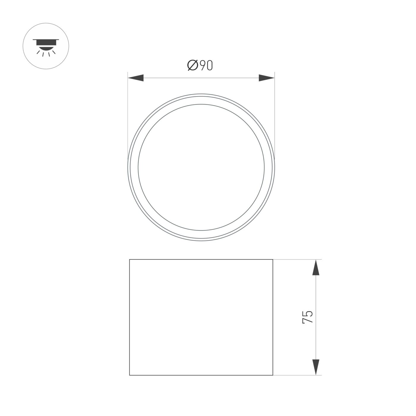 Светильник SP-BISCOTTO-R90-8W Warm3300-MIX