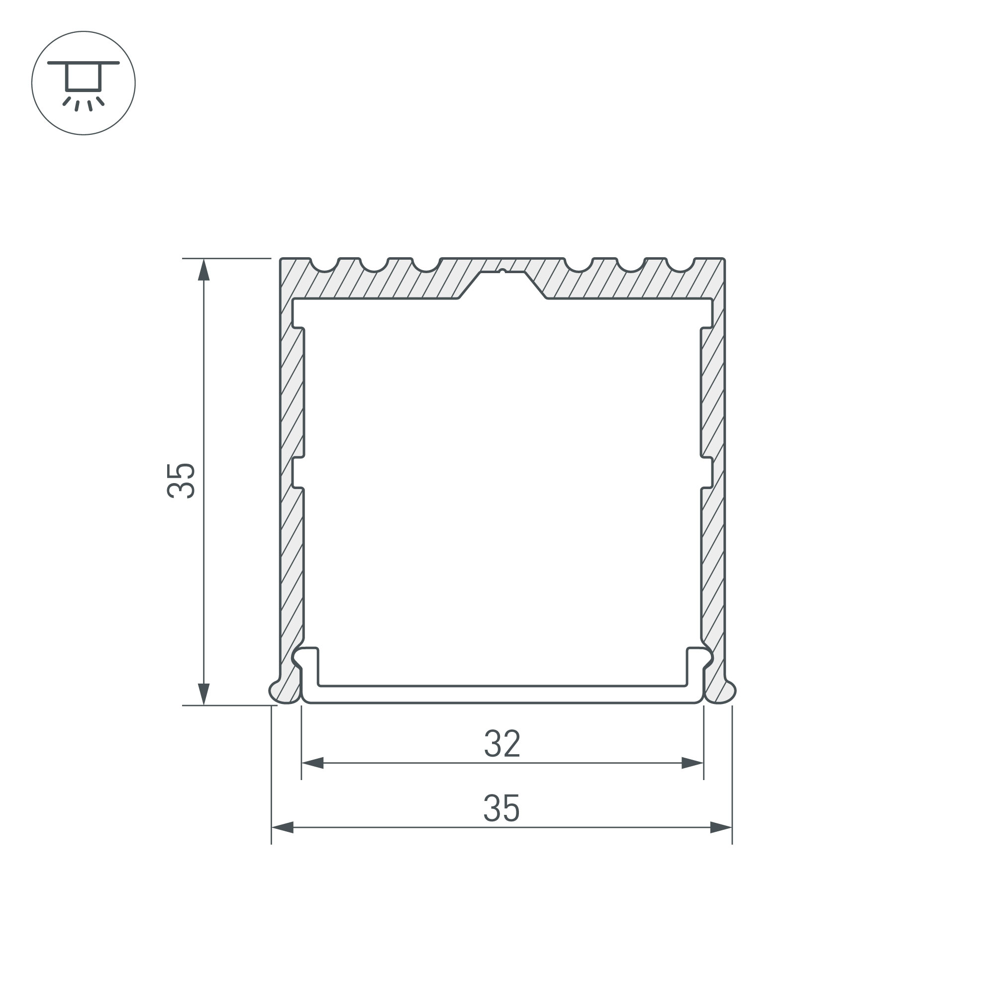 Профиль ARH-POWER-W35-3000 ANOD