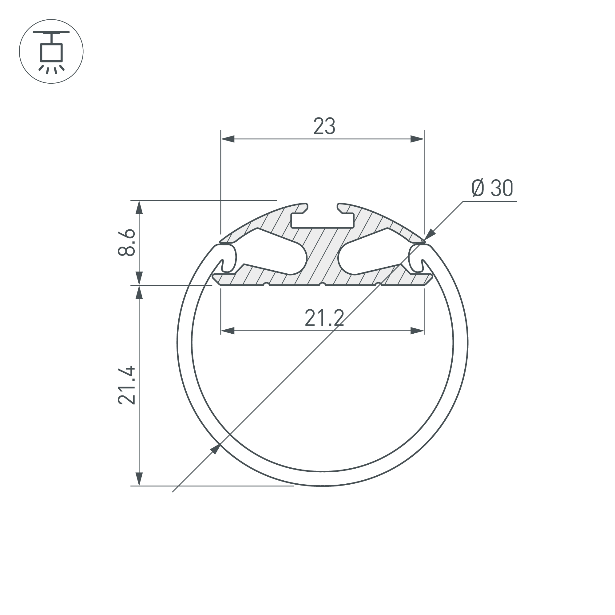 Профиль ROUND-D30-2000 ANOD