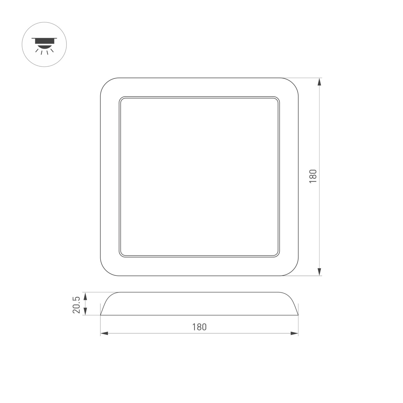 Светильник CL-FIOKK-S180x180-12W Day4000-MIX