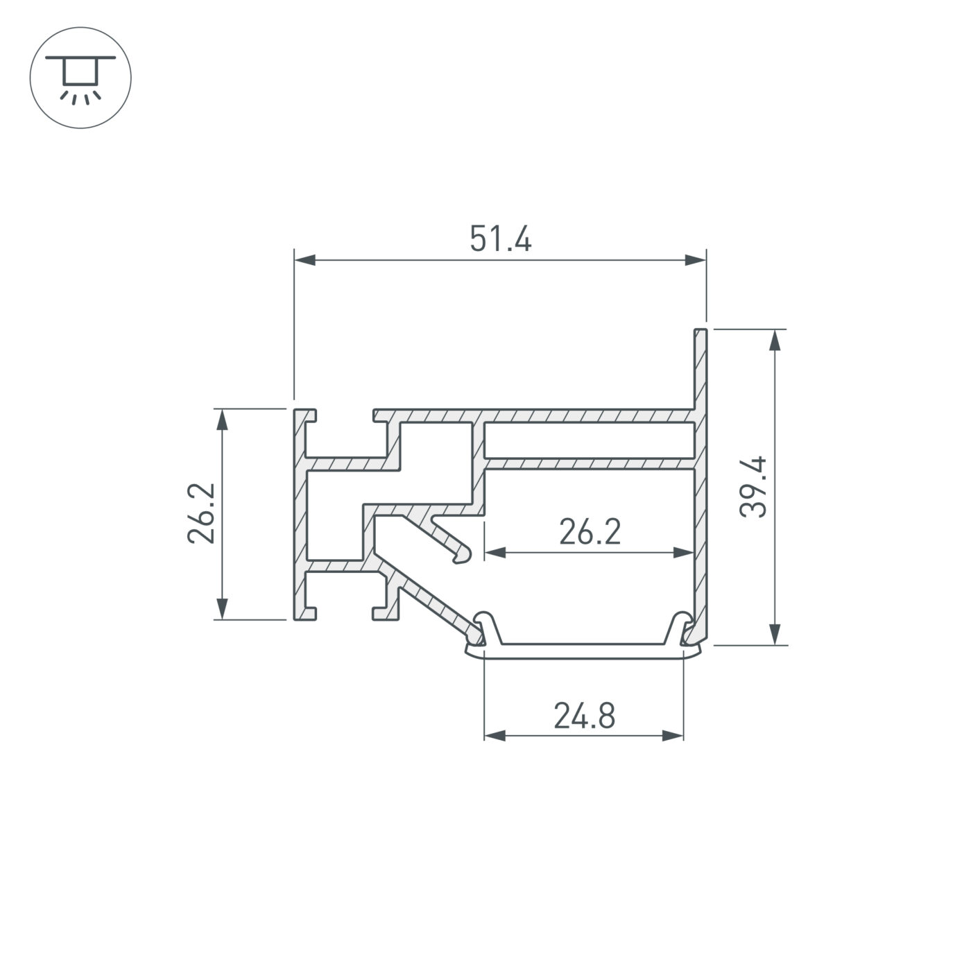 Профиль STRETCH-25-WALL-SIDE-2000