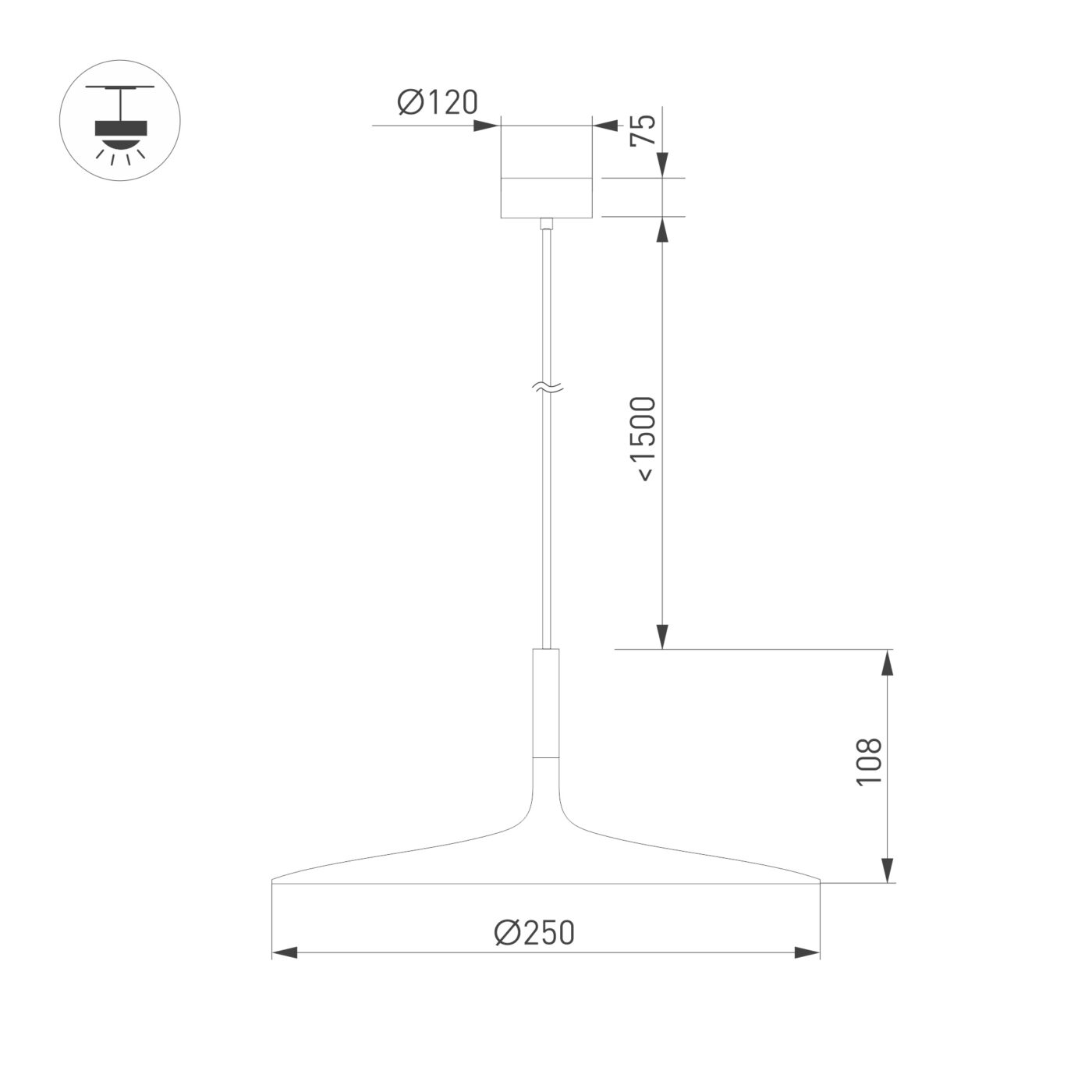 Светильник SP-FIORE-R250-8W Warm3000