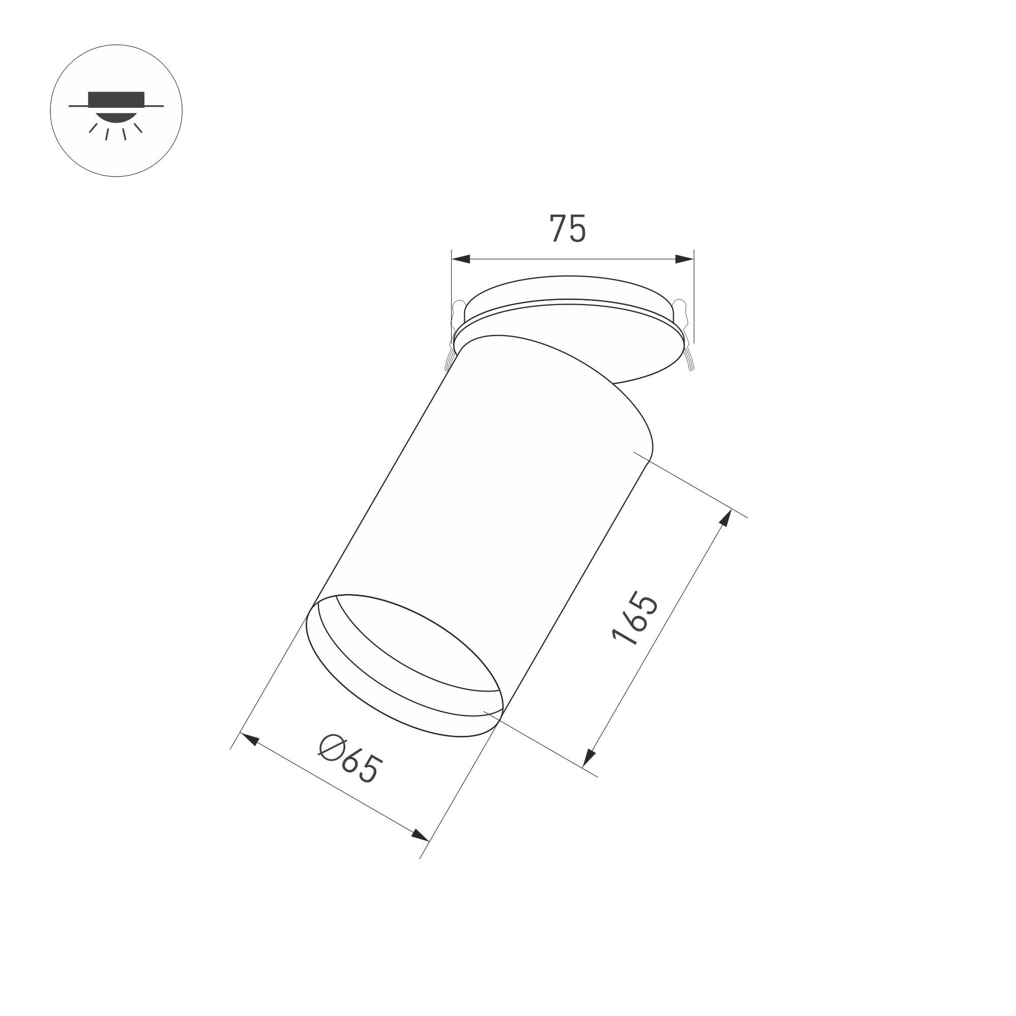 Корпус SP-POLO-BUILT-R65 (WH, 1-3, 200mA) (Arlight, IP20 Металл, 5 лет)