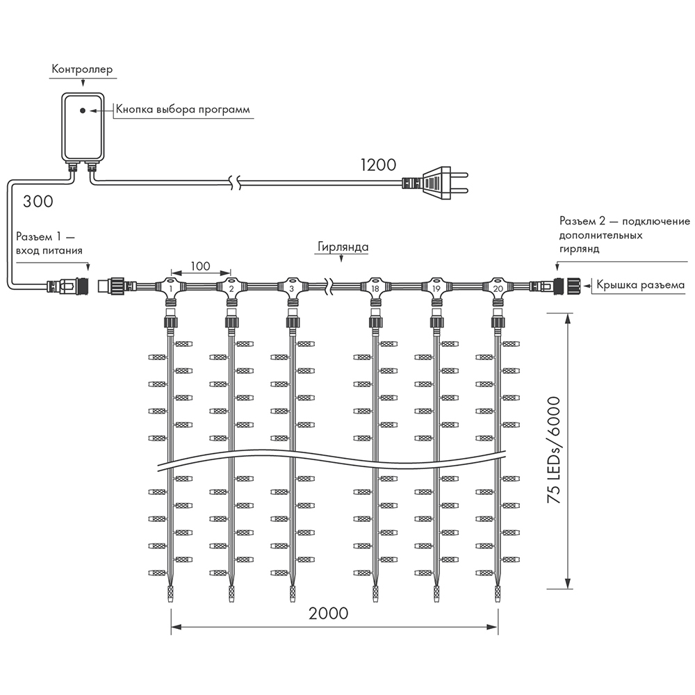 ARD-CURTAIN-CLASSIC-2000x6000-CLEAR-1500LED-WATERFALL Warm