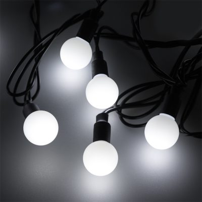 Светодиодная гирлянда ARD-BALL-CLASSIC-D23trash0000-BLACK-80LED WHITE (230V, 3.5W) (Ardecoled, IP65)
