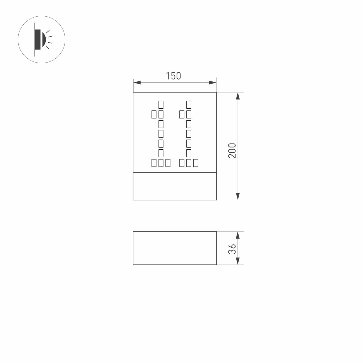 030022 1 СТИЛЬ СВЕТА LGD-SIGN-WALL-S150x200-3W Warm3000