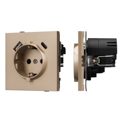 Механизм розетки с USB зарядкой SCT-TENDO-MUAC-PL-GD