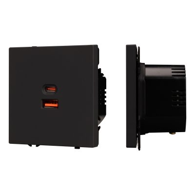 Механизм розетки с быстрой USB зарядкой SCT-NOBE-MUAC-SFPL-FC-BK
