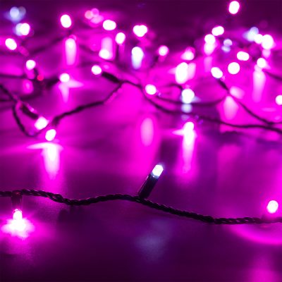 Светодиодная гирлянда ARD-STRING-CLASSIC-10000-BLACK-100LED-FLASH PINK