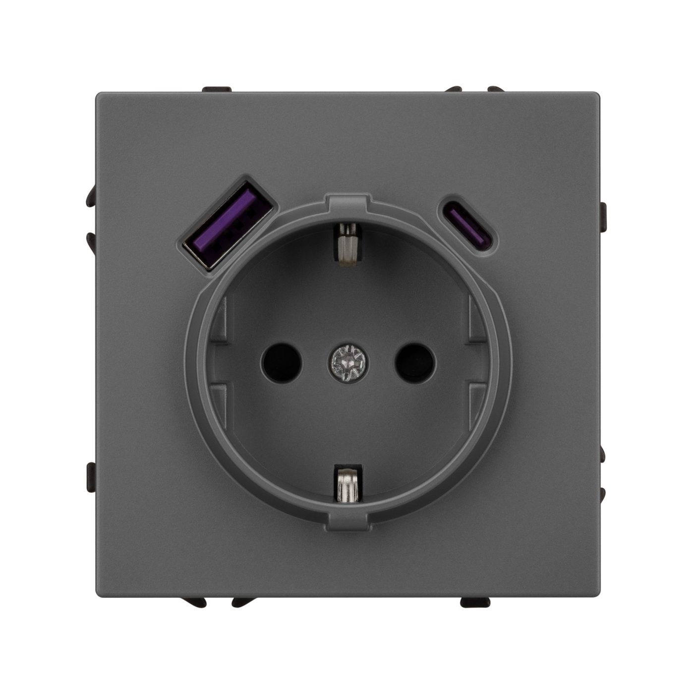 Механизм розетки с USB зарядкой SCT-NOBE-MUAC-SFPL-GR