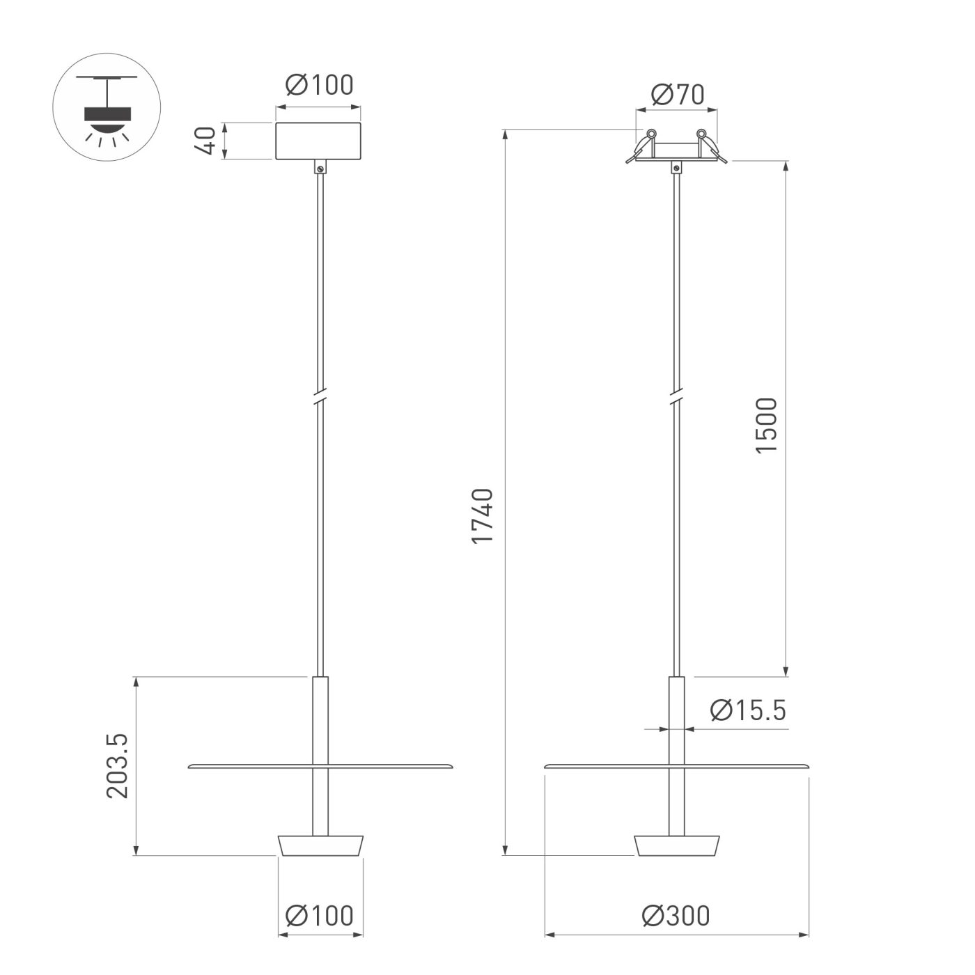 Светильник SP-CAMPANA-HANG-D300-9W Warm3000