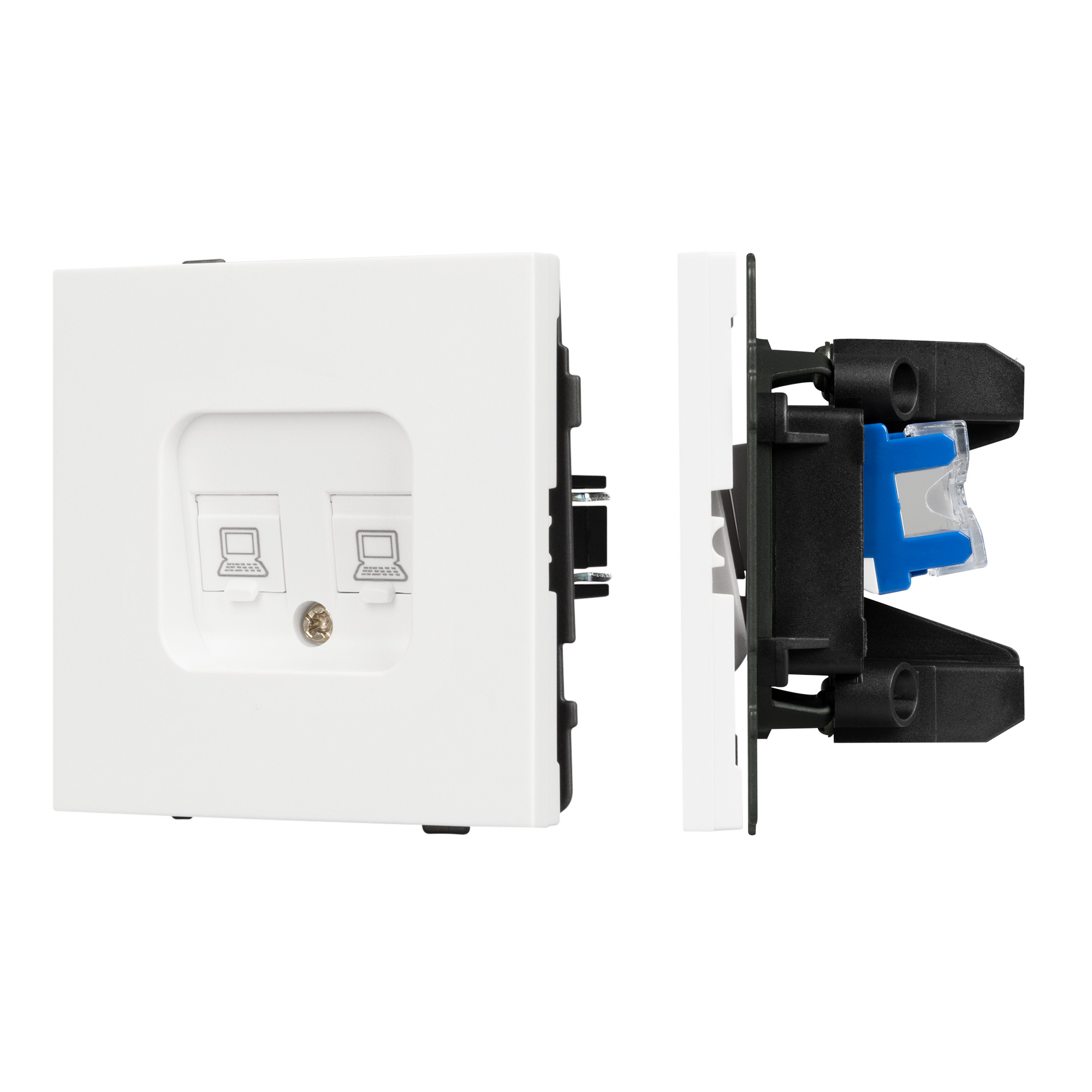 Механизм компьютерной розетки двойной SCT-TENDO-MPC2-SFPL-WH