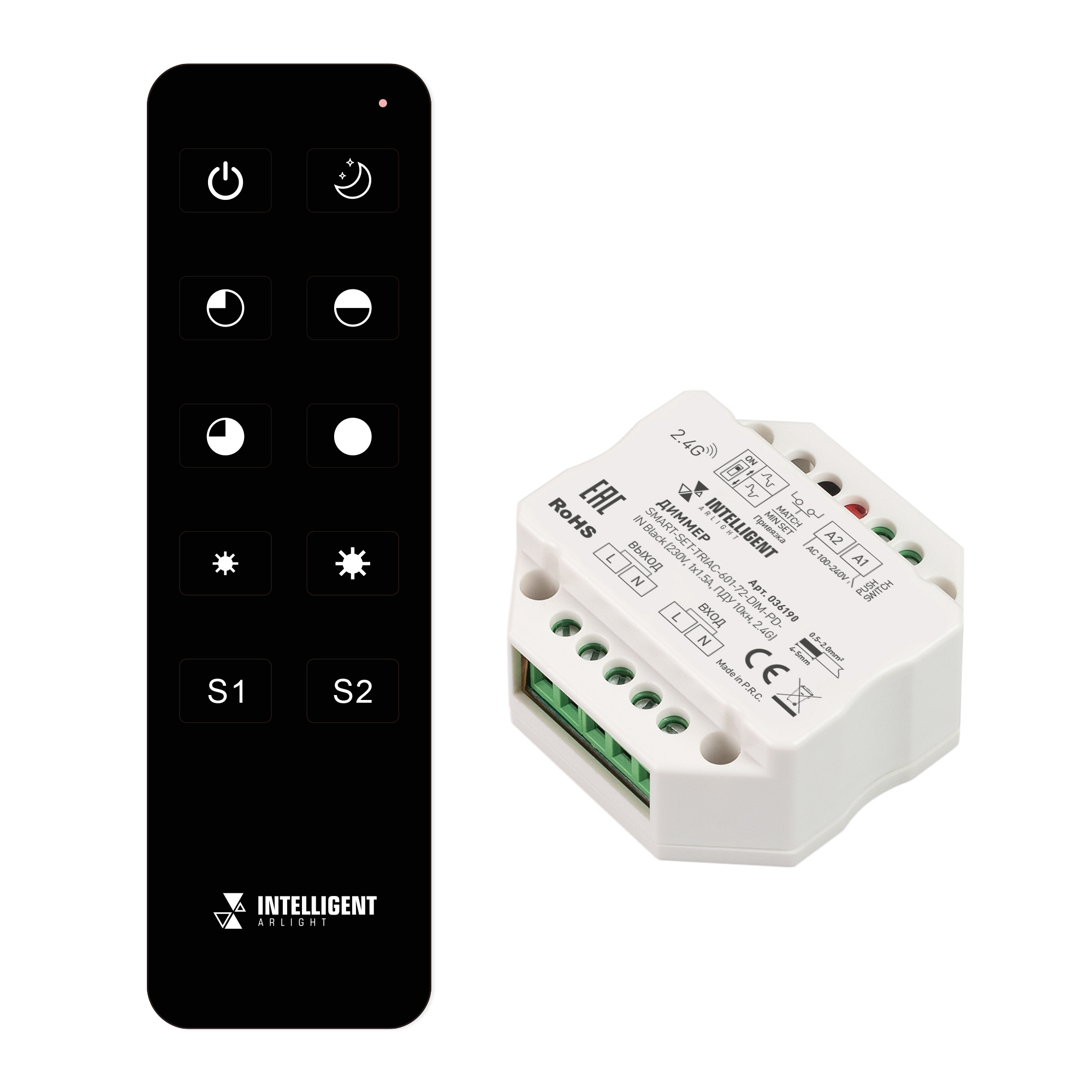 INTELLIGENT ARLIGHT Диммер SMART-SET-TRIAC-601-72-DIM-PD-IN Black