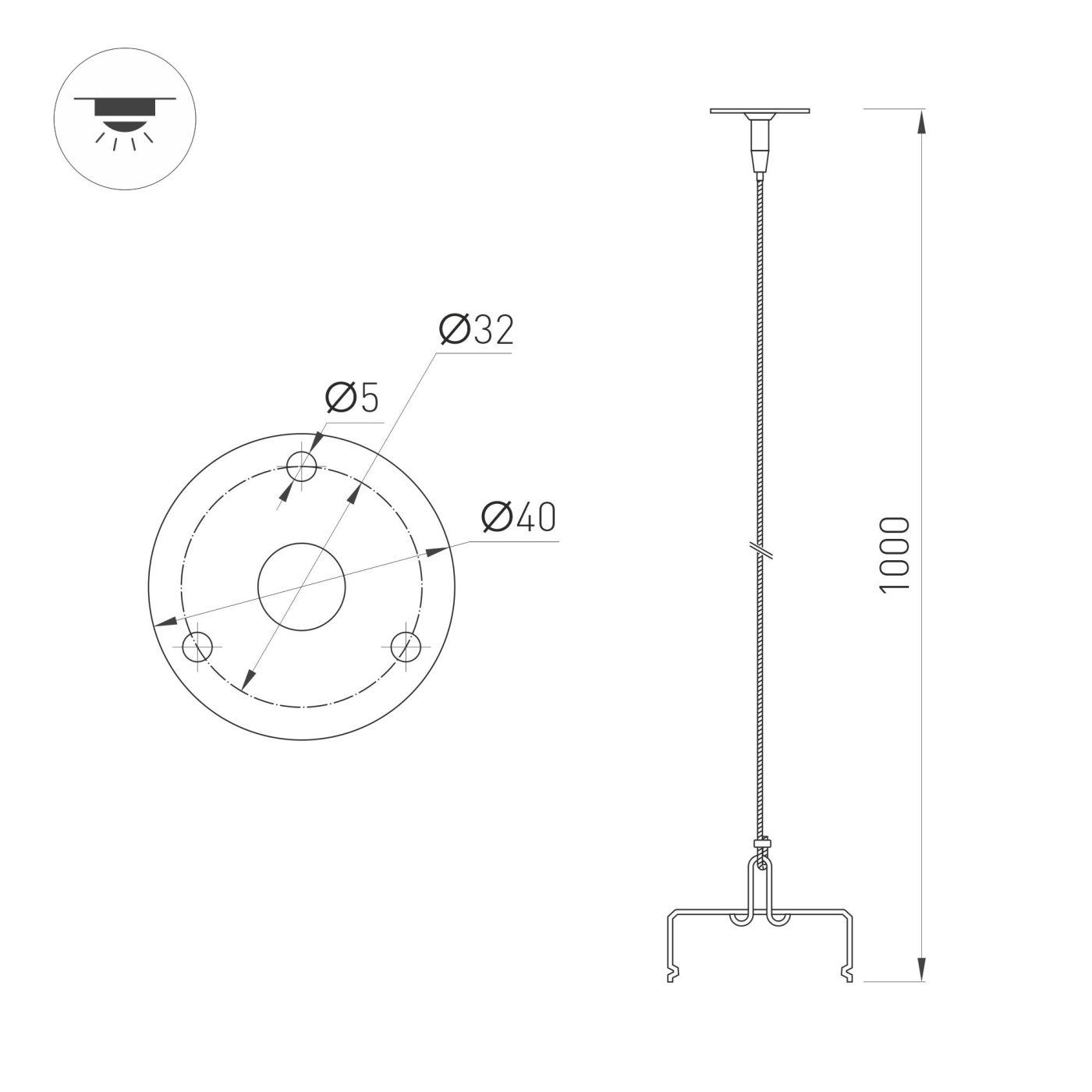 Подвес ALT-TUBULAR-HANG-L1000