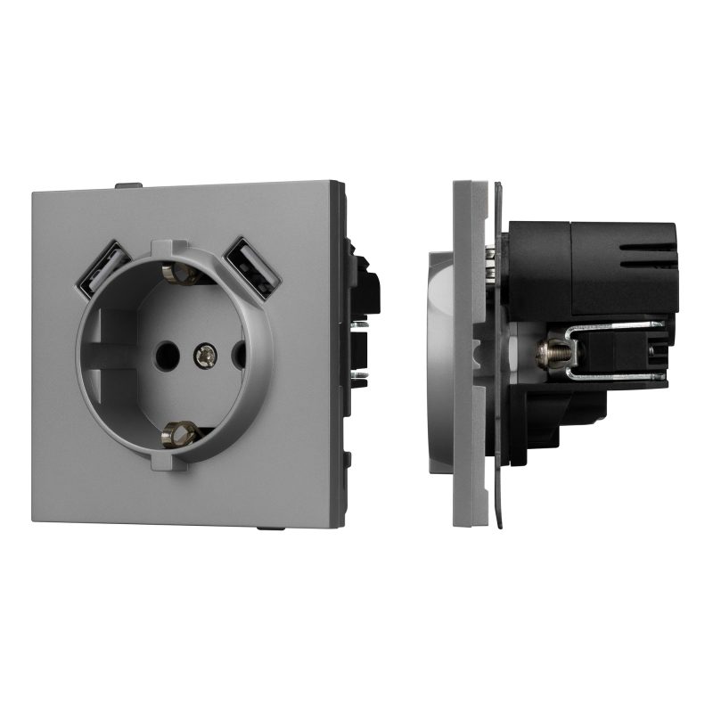 Механизм розетки с USB зарядкой SCT-TENDO-MUAA-PL-GR