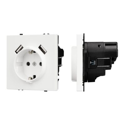 Механизм розетки с USB зарядкой SCT-NOBE-MUAA-SFPL-WH