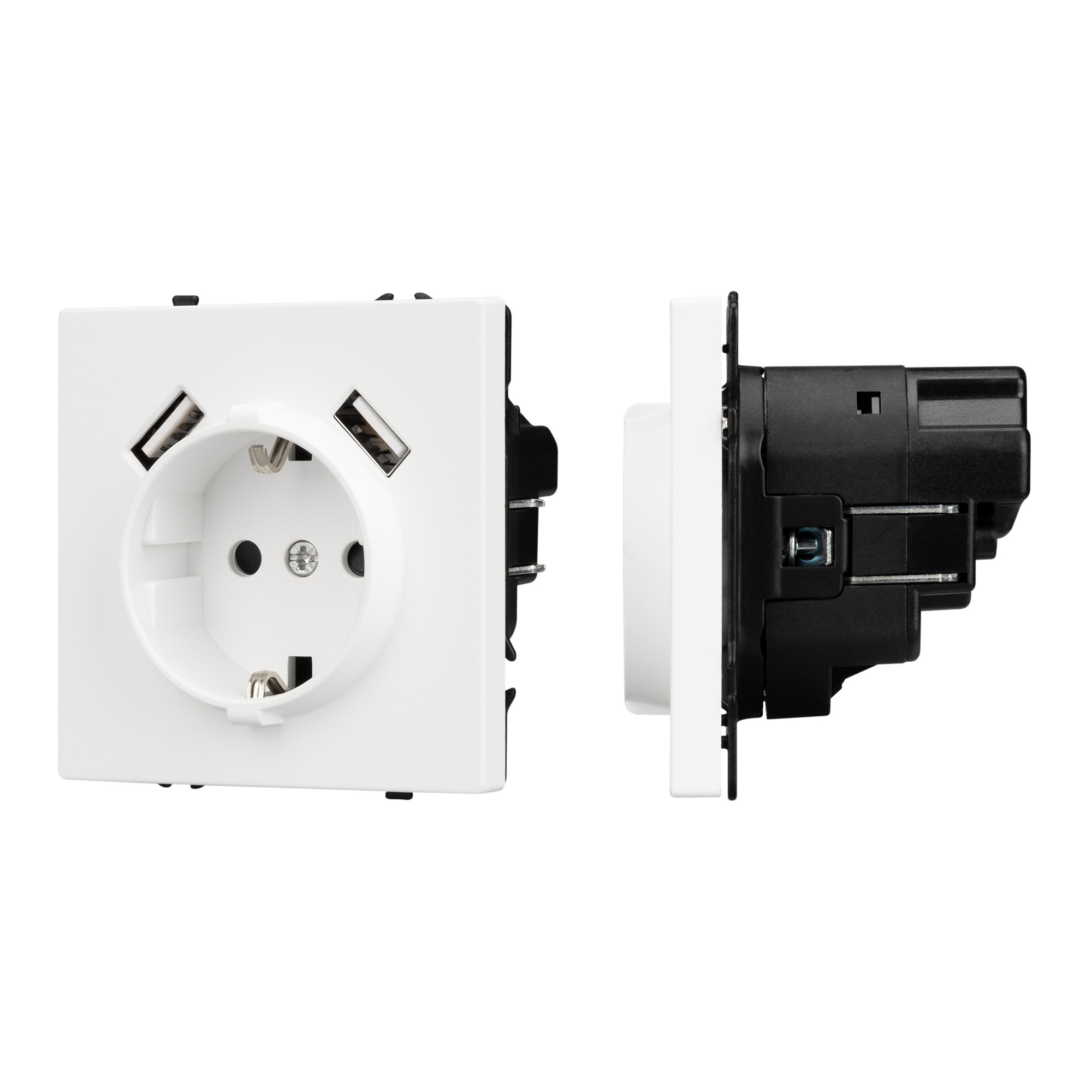 Механизм розетки с USB зарядкой SCT-NOBE-MUAA-SFPL-WH