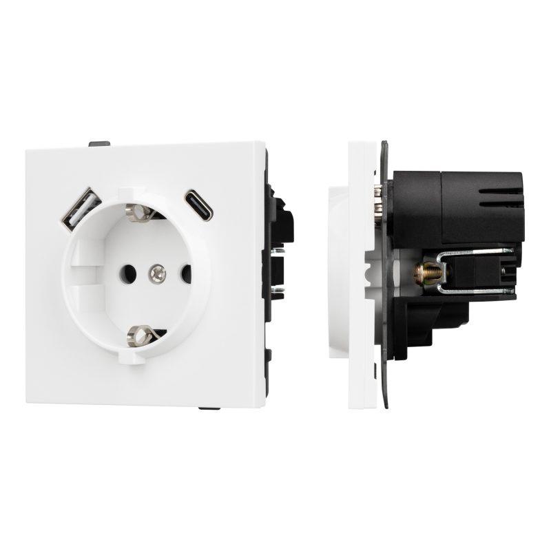 Механизм розетки с USB зарядкой SCT-TENDO-MUAC-PL-WH