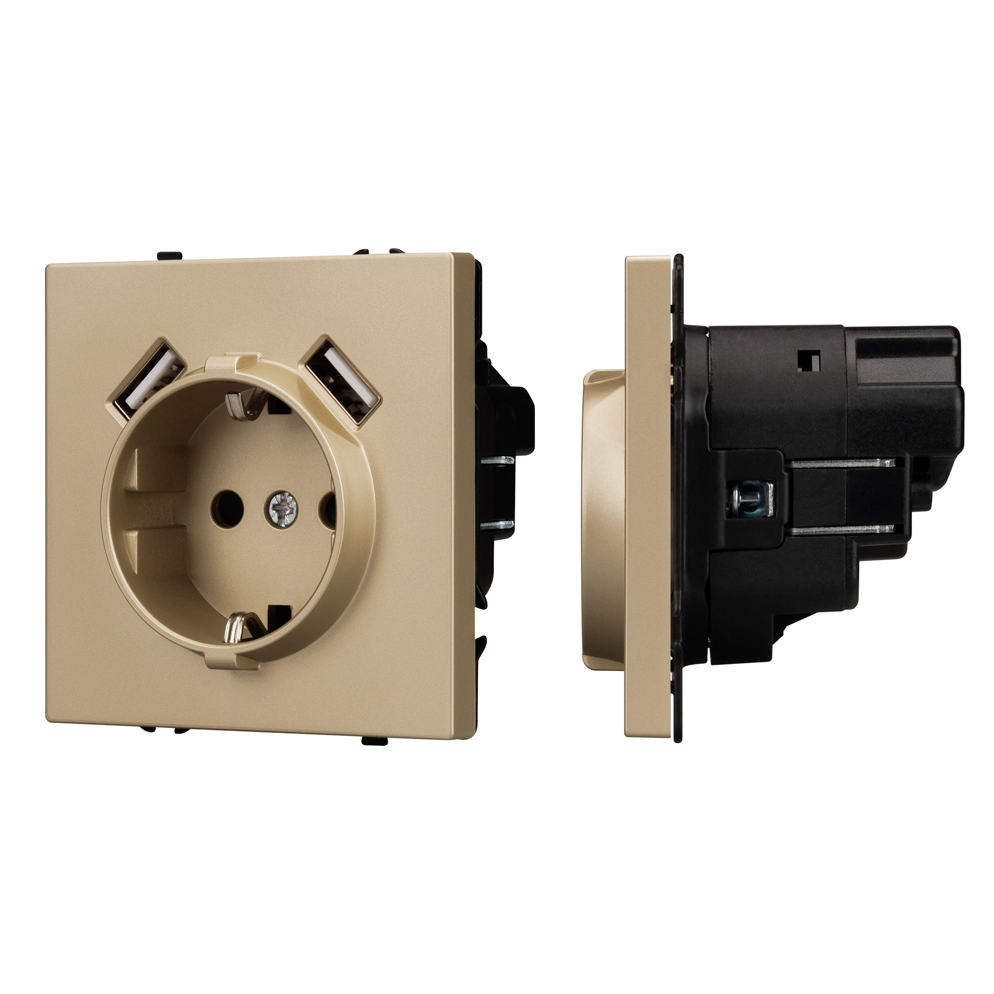 Механизм розетки с USB зарядкой SCT-NOBE-MUAA-SFPL-GD