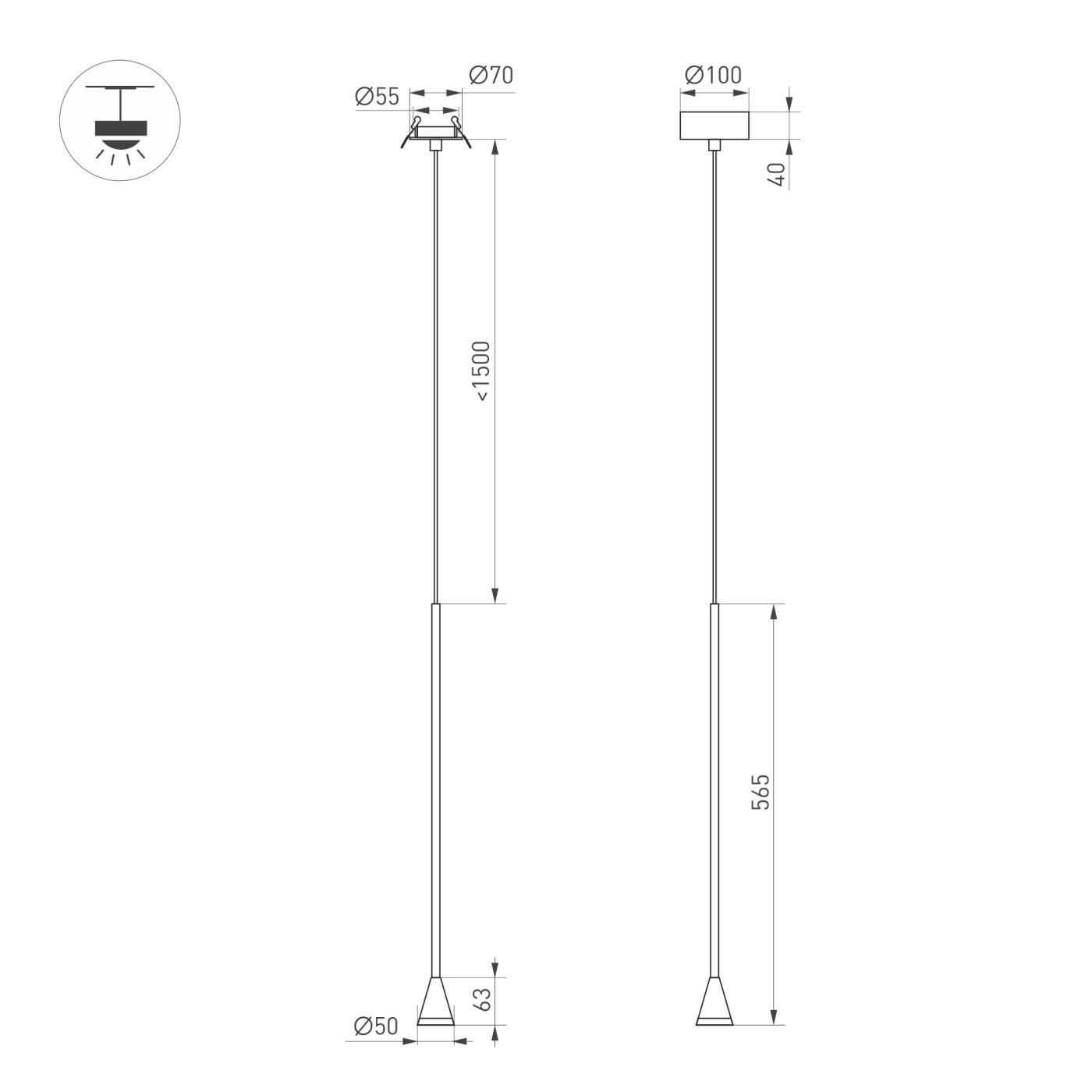 Светильник SP-RINAR-HANG-L565-5W Warm3000