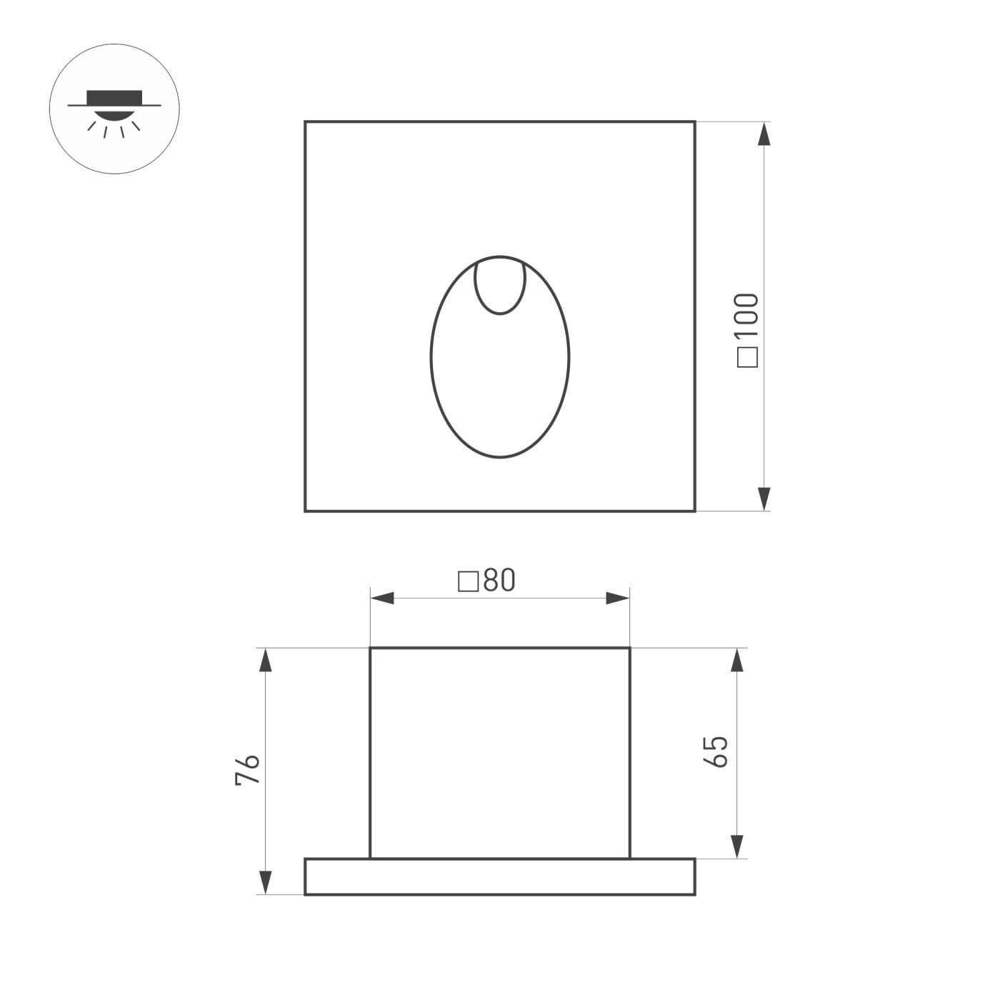 Светильник LT-TIE-S100-3W Warm3000