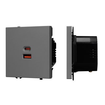 Механизм розетки с быстрой USB зарядкой SCT-NOBE-MUAC-SFPL-FC-GR
