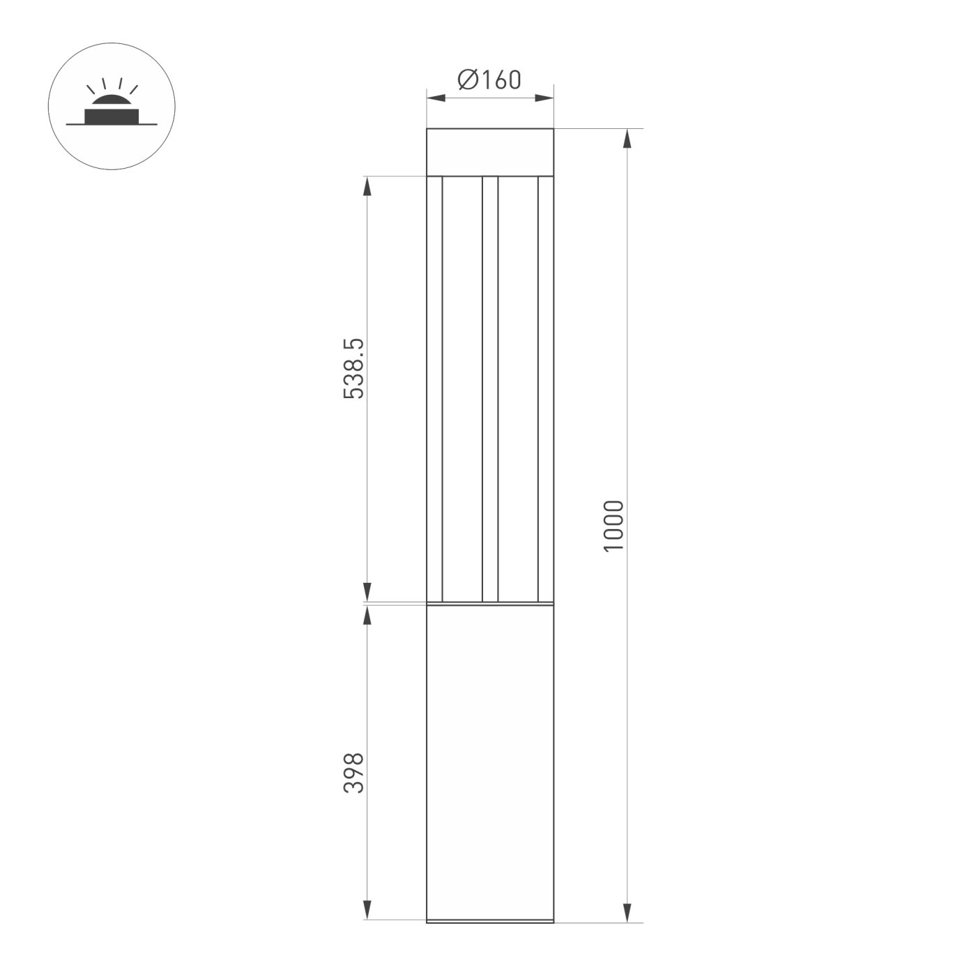 Светильник LGD-CASTELLO-BOLL-H1000-20W Warm3500-MIX