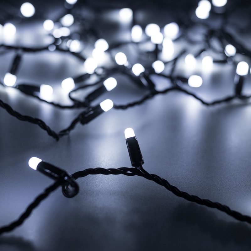 Светодиодная гирлянда ARD-STRING-CLASSIC-1000-BLACK-100LED-MILK-PULSE White