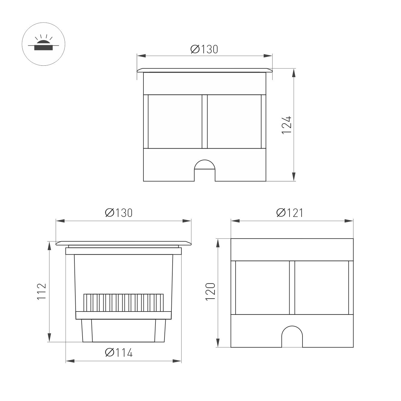 Светильник LTD-DAFNA-GROUND-R130-11W Day4000