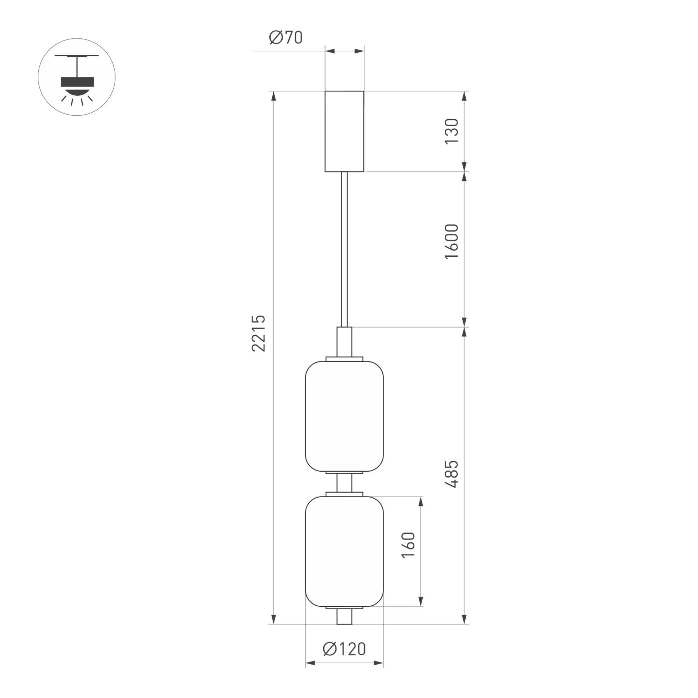 Светильник SP-CARAMELA-HANG-R120-7W Warm2700
