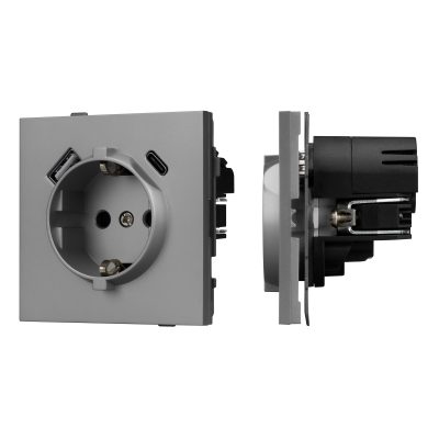 Механизм розетки с USB зарядкой SCT-TENDO-MUAC-PL-GR