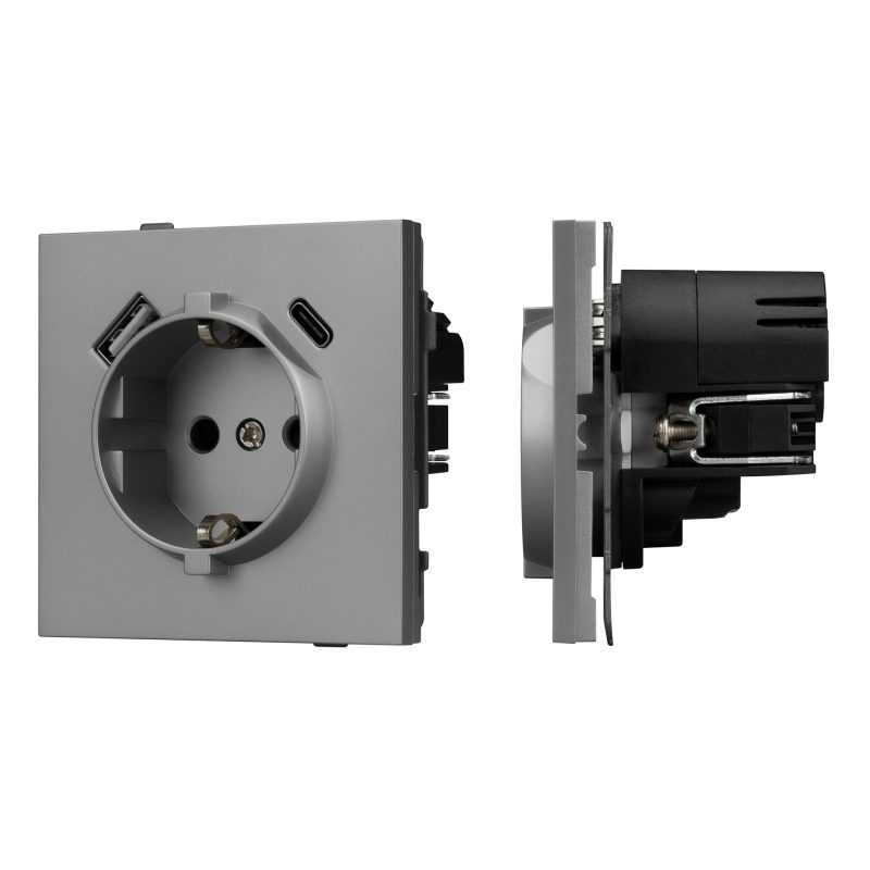 Механизм розетки с USB зарядкой SCT-TENDO-MUAC-PL-GR