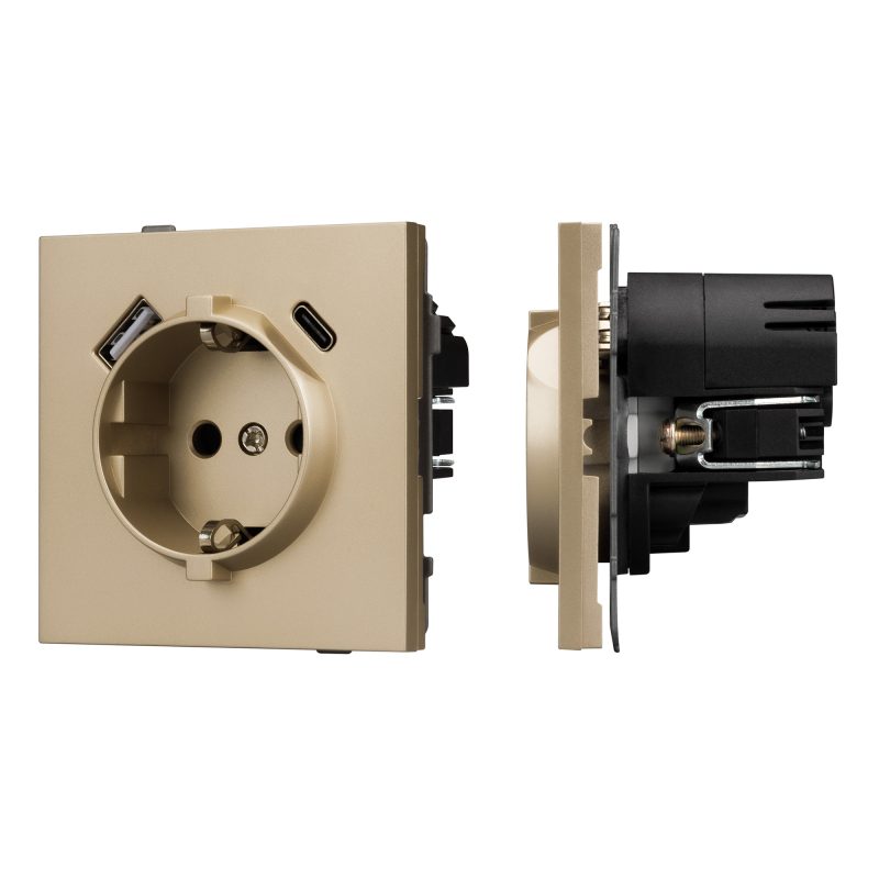 Механизм розетки с USB зарядкой SCT-TENDO-MUAC-SFPL-GD