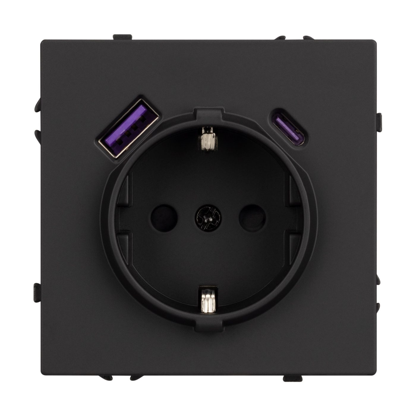 Механизм розетки с USB зарядкой SCT-NOBE-MUAC-SFPL-BK