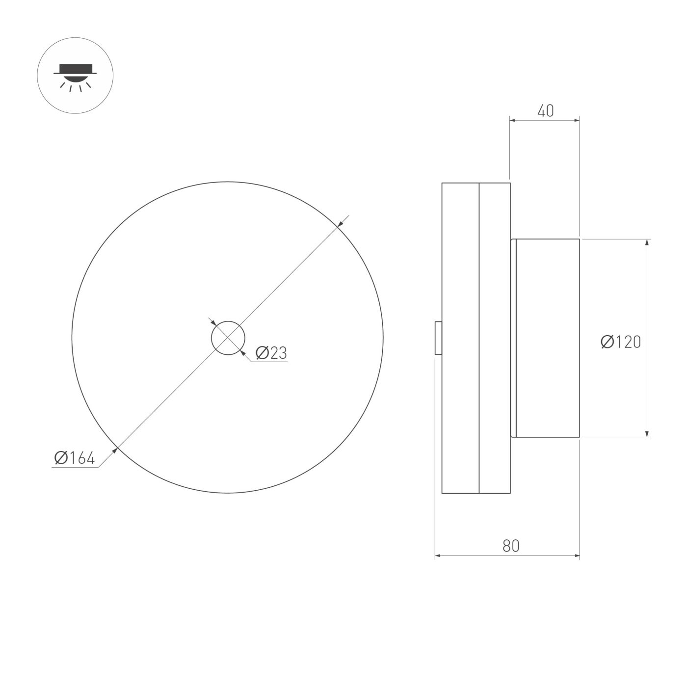 Светильник SP-MENTA-WALL-R165-12W Warm2700