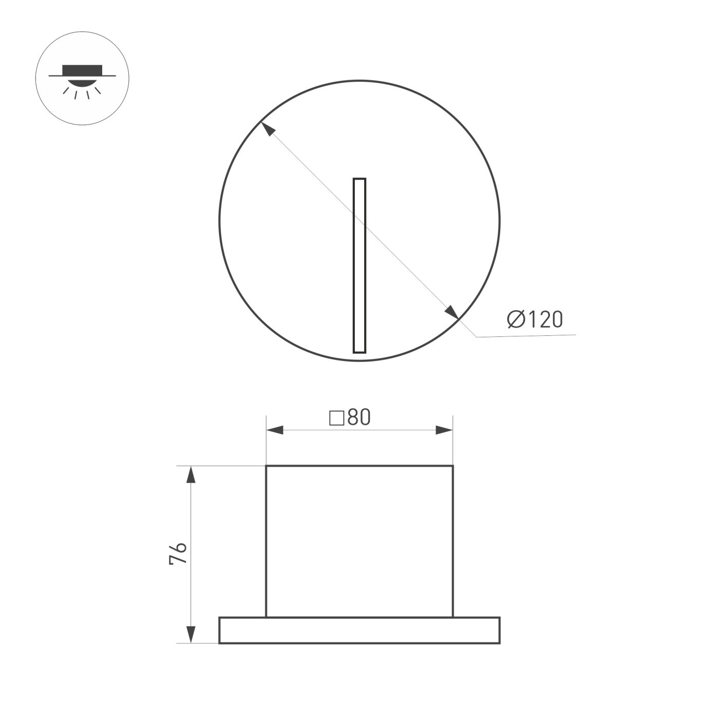 Светильник LT-TIE-R120-3W Warm3000