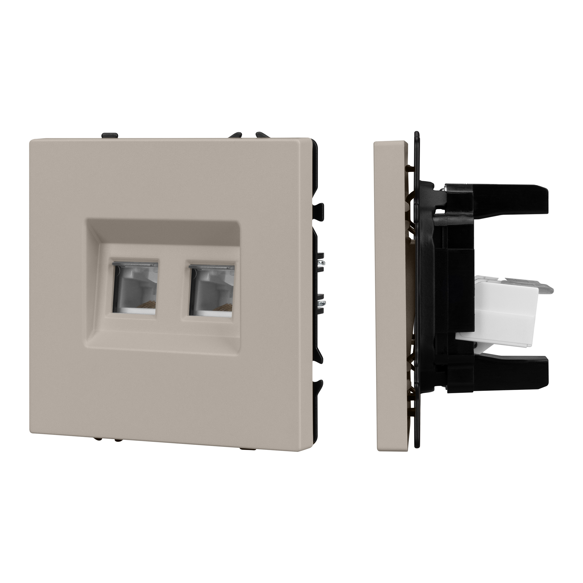 Механизм сдвоенной телефонной розетки SCT-NOBE-MTL2-SFPL-CA